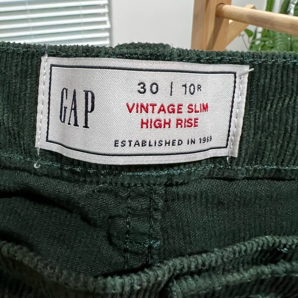 GAP Vintage Slim High Rise Green Jeans